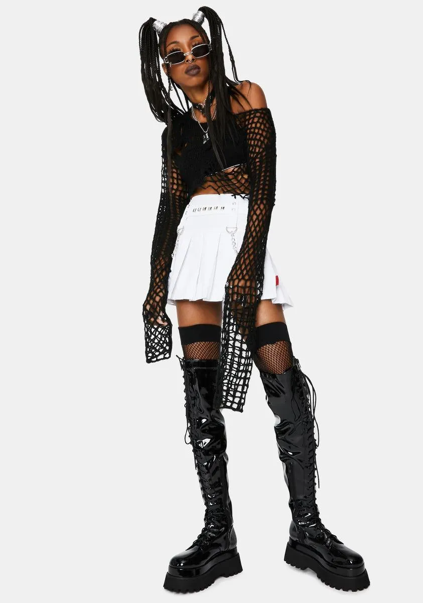 White Stud And Chain Mini Skirt sold by Dolls Kill product image thumbnail 3