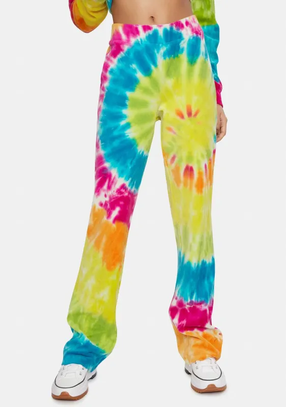 Spiral Combo Luxe Velour Sweatpants sold by Dolls Kill