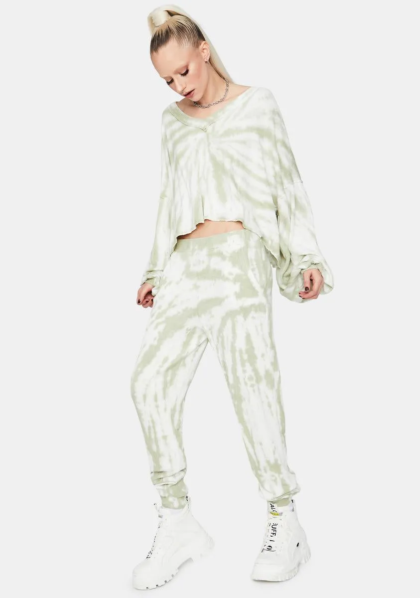 Sage New Fantasies Tie Dye Sweatpants sold by Dolls Kill product image thumbnail 3