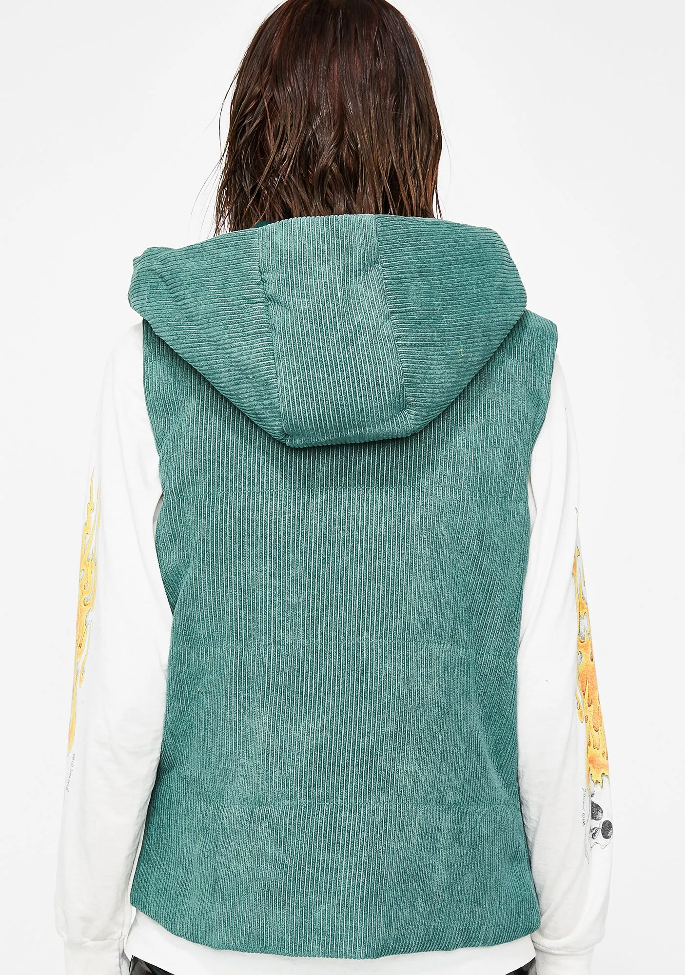 Forest Cool Grl Vibes Puffer Vest sold by Dolls Kill product image thumbnail 4
