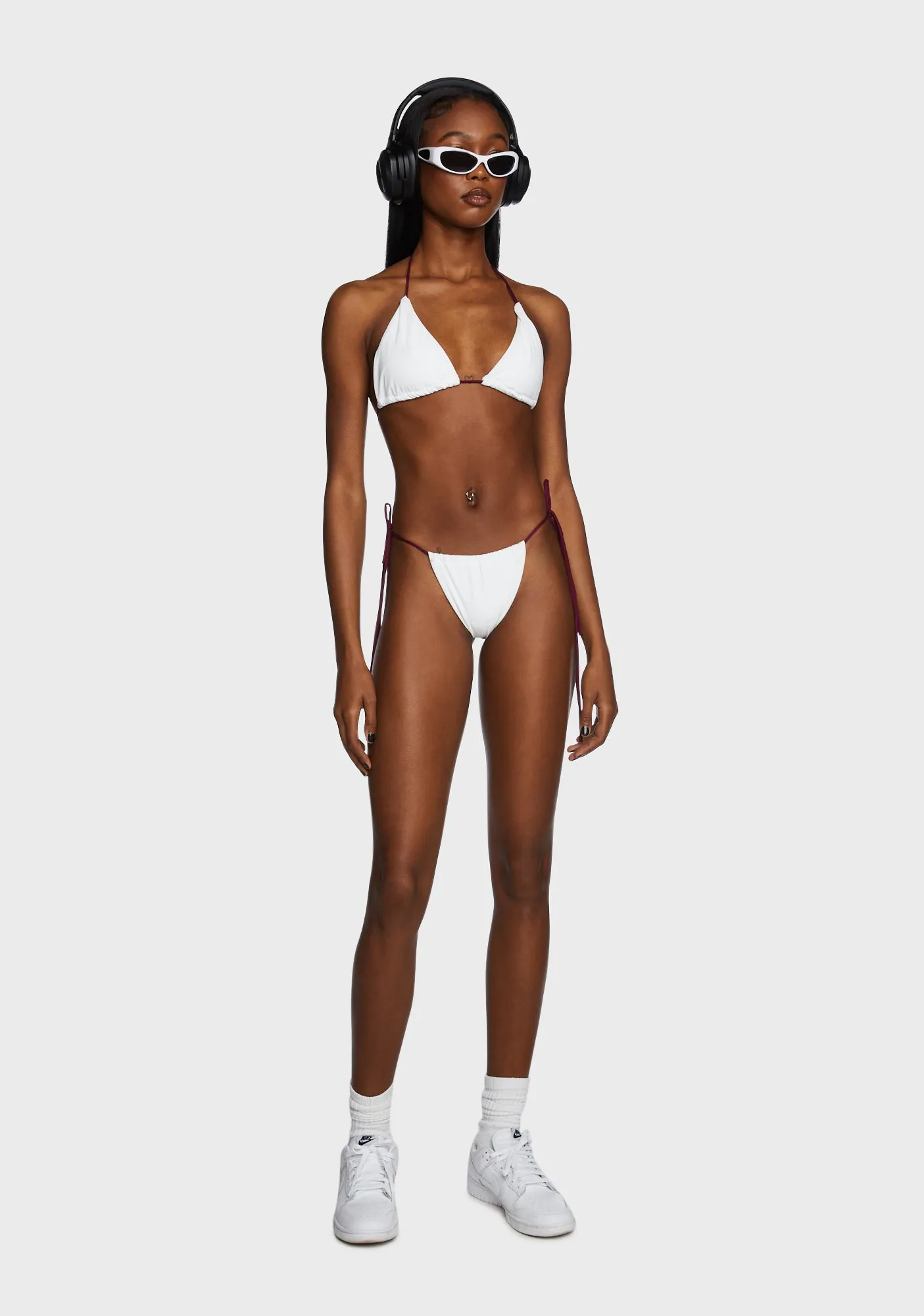 Tahiti Sunrise Bikini Set - White/Brown sold by Dolls Kill product image thumbnail 2