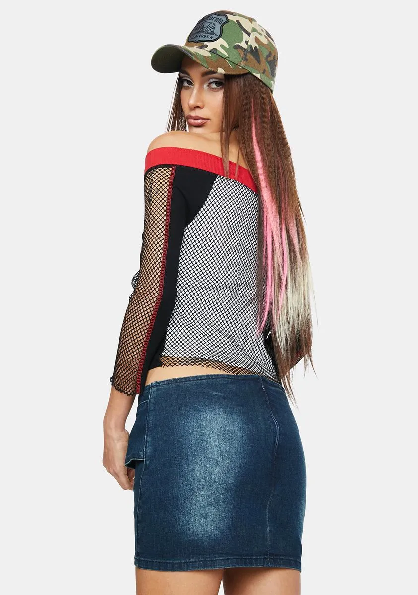 She Talks A Lot Denim Mini Skort sold by Dolls Kill product image thumbnail 4