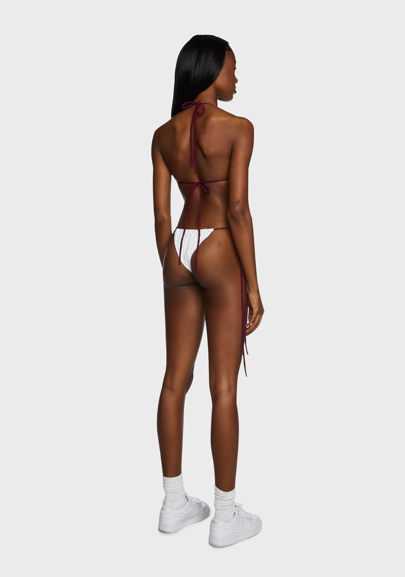 Tahiti Sunrise Bikini Set - White/Brown sold by Dolls Kill