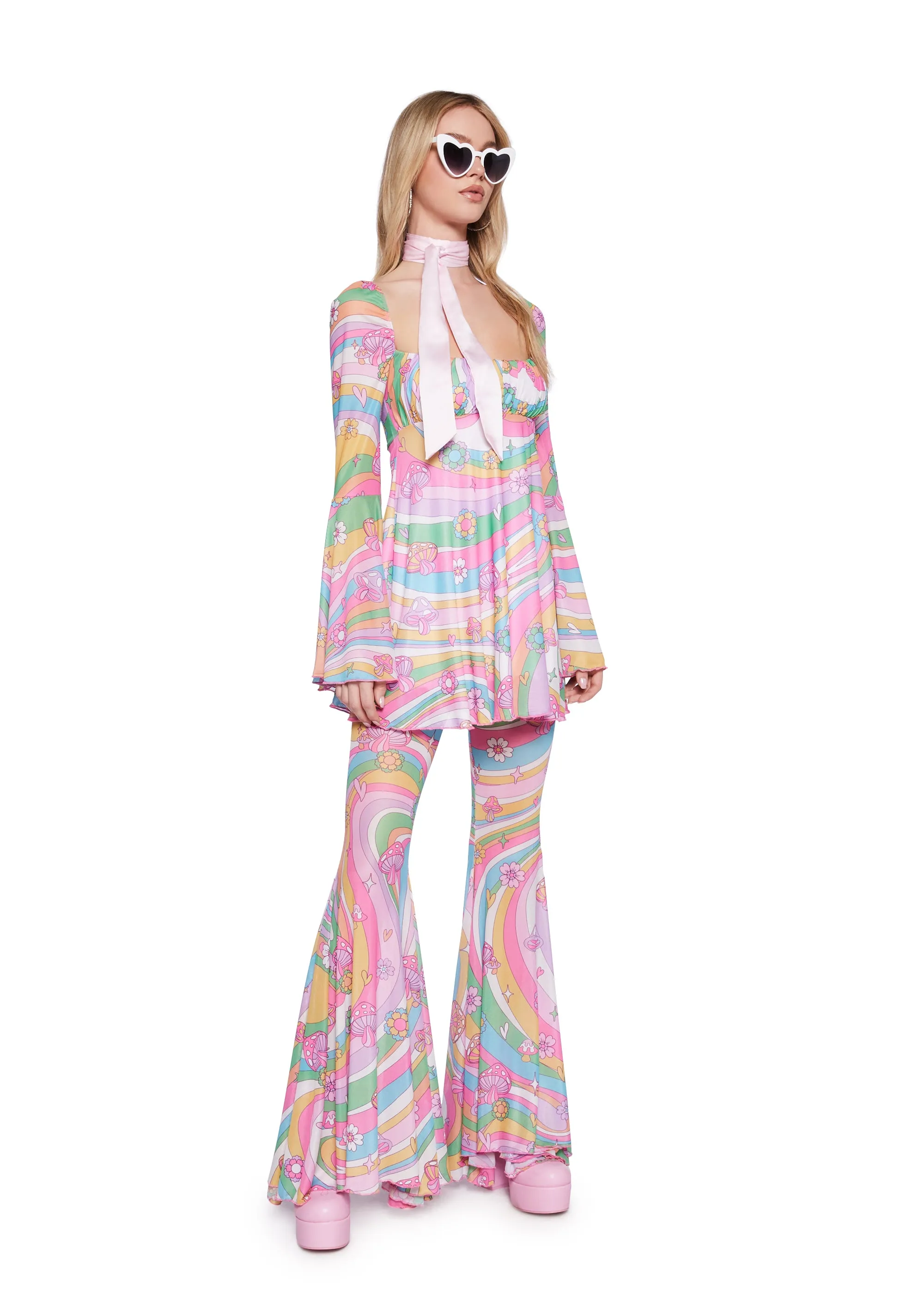 Technicolor Dreams Flare Pants sold by Dolls Kill product image thumbnail 2