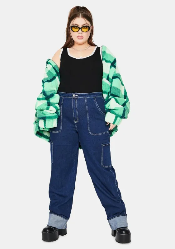 Let's Ride The Wave Cuffed Carpenter Jeans sold by Dolls Kill