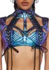 Rude Awakening Harness Bra Top - Indigo sold by Dolls Kill