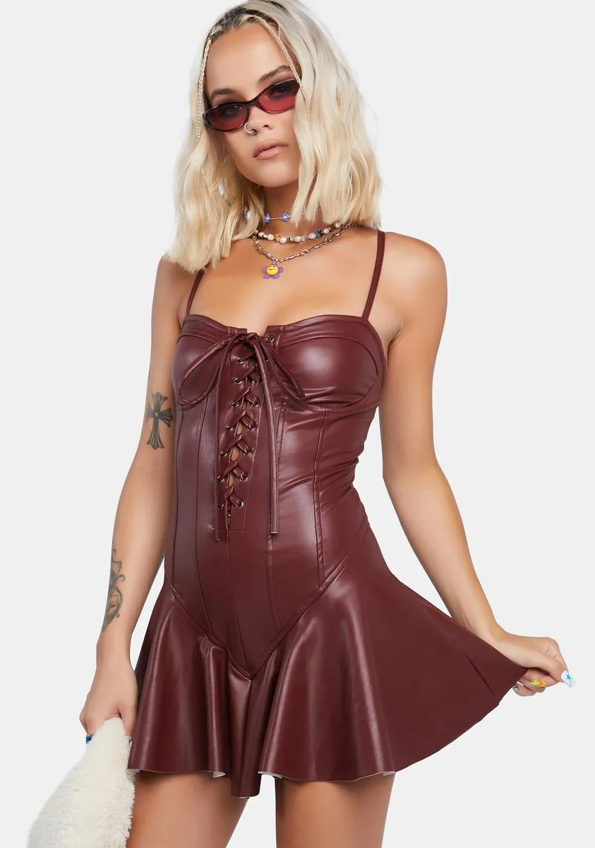 Merlot Maximized Pleasure Mini Dress sold by Dolls Kill product image thumbnail 2