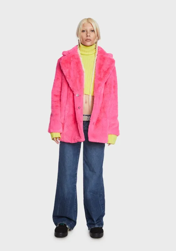 Pink Hendrix Faux Fur Coat sold by Dolls Kill