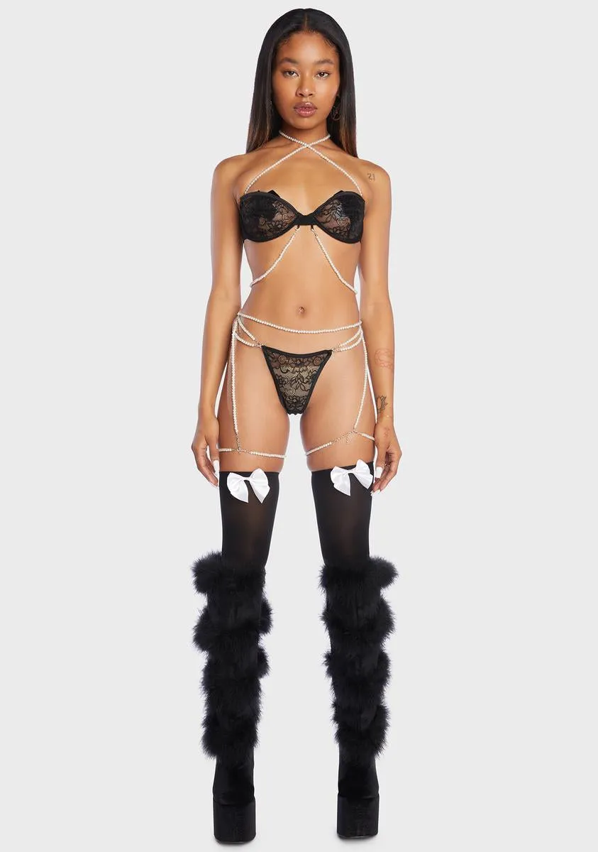 Laid In Pearls Lingerie Set sold by Dolls Kill