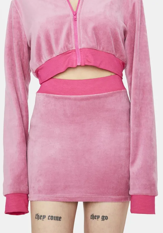 Life Into Luxury Velour Skirt sold by Dolls Kill