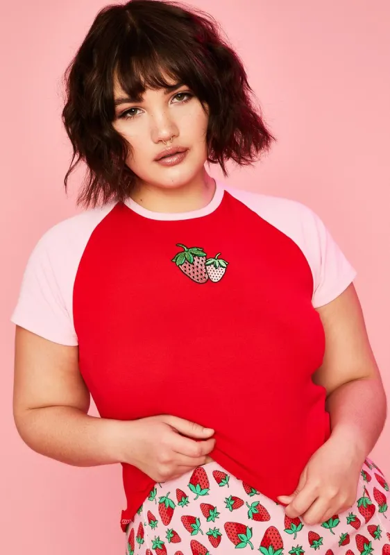 Plus Strawberry Fields Raglan Tee sold by Dolls Kill