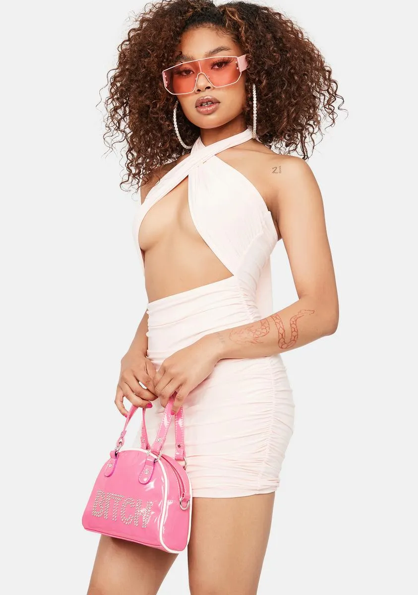 Rose Deal With It Cut Out Halter Dress sold by Dolls Kill product image thumbnail 2