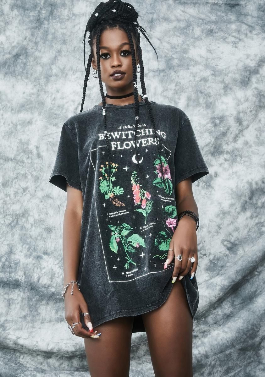 Essential Herbs Oversized Graphic Tee sold by Dolls Kill