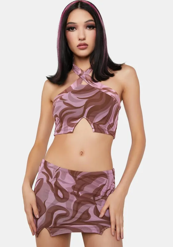 Mocha Till Infinity Skirt Set sold by Dolls Kill