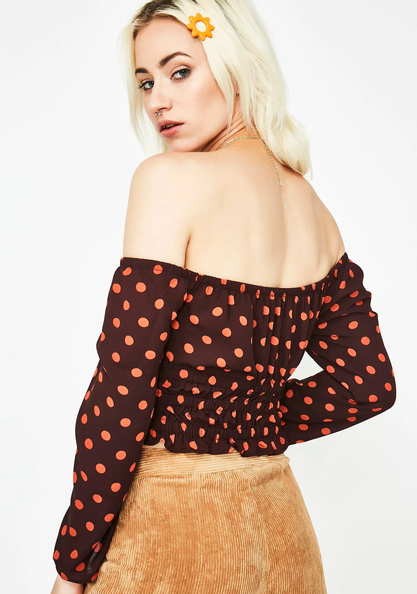 Valley Vibin' Off The Shoulder Top sold by Dolls Kill product image thumbnail 4
