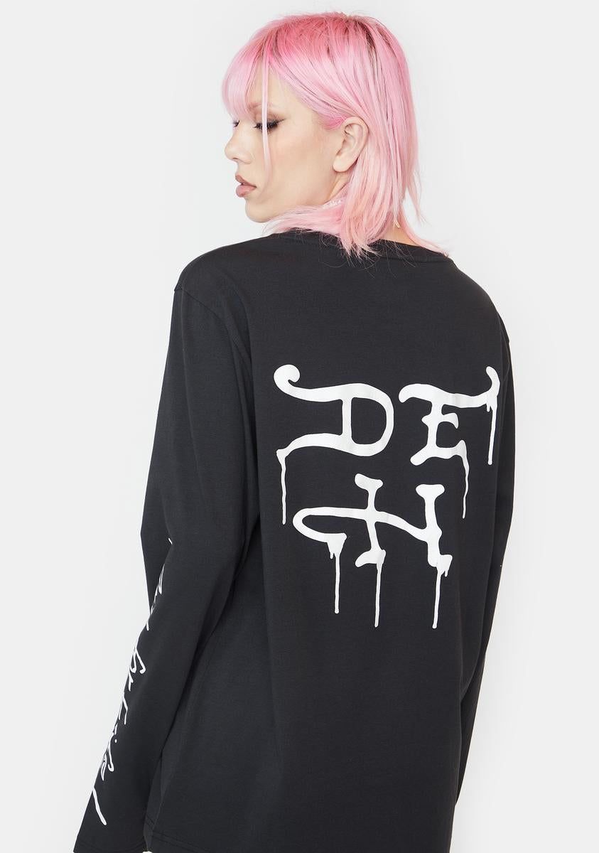 Rhinestone Death Or Glory Long Sleeve Tee sold by Dolls Kill product image thumbnail 4