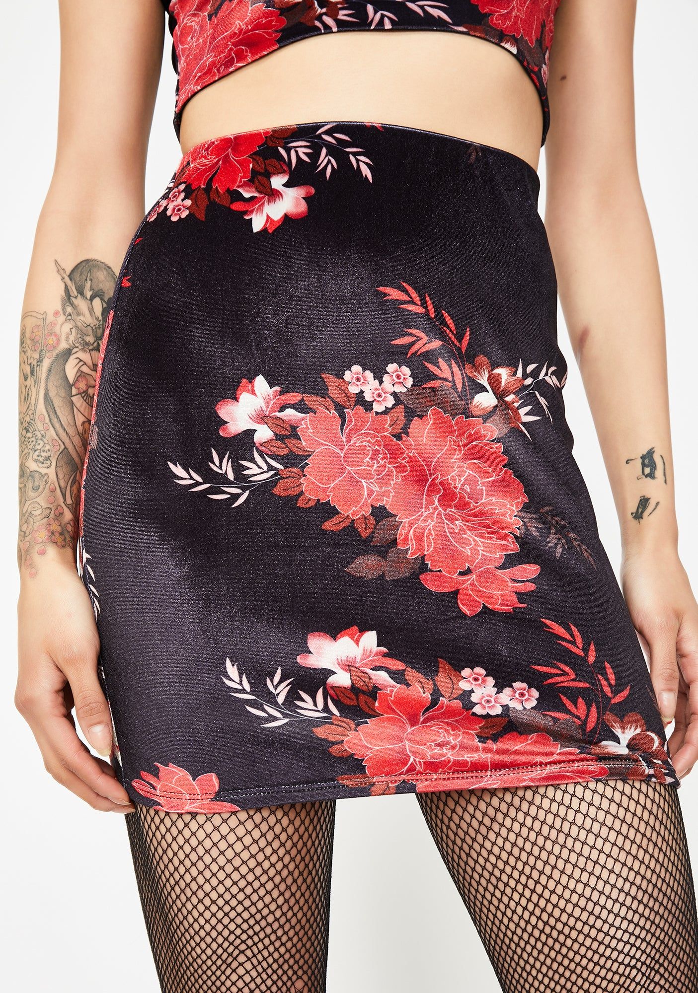 Fire Blossom Velvet Skirt sold by Dolls Kill product image thumbnail 2