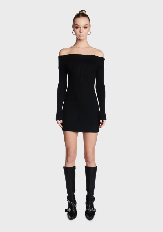 Emma Fold Over Knitted Dress sold by Dolls Kill