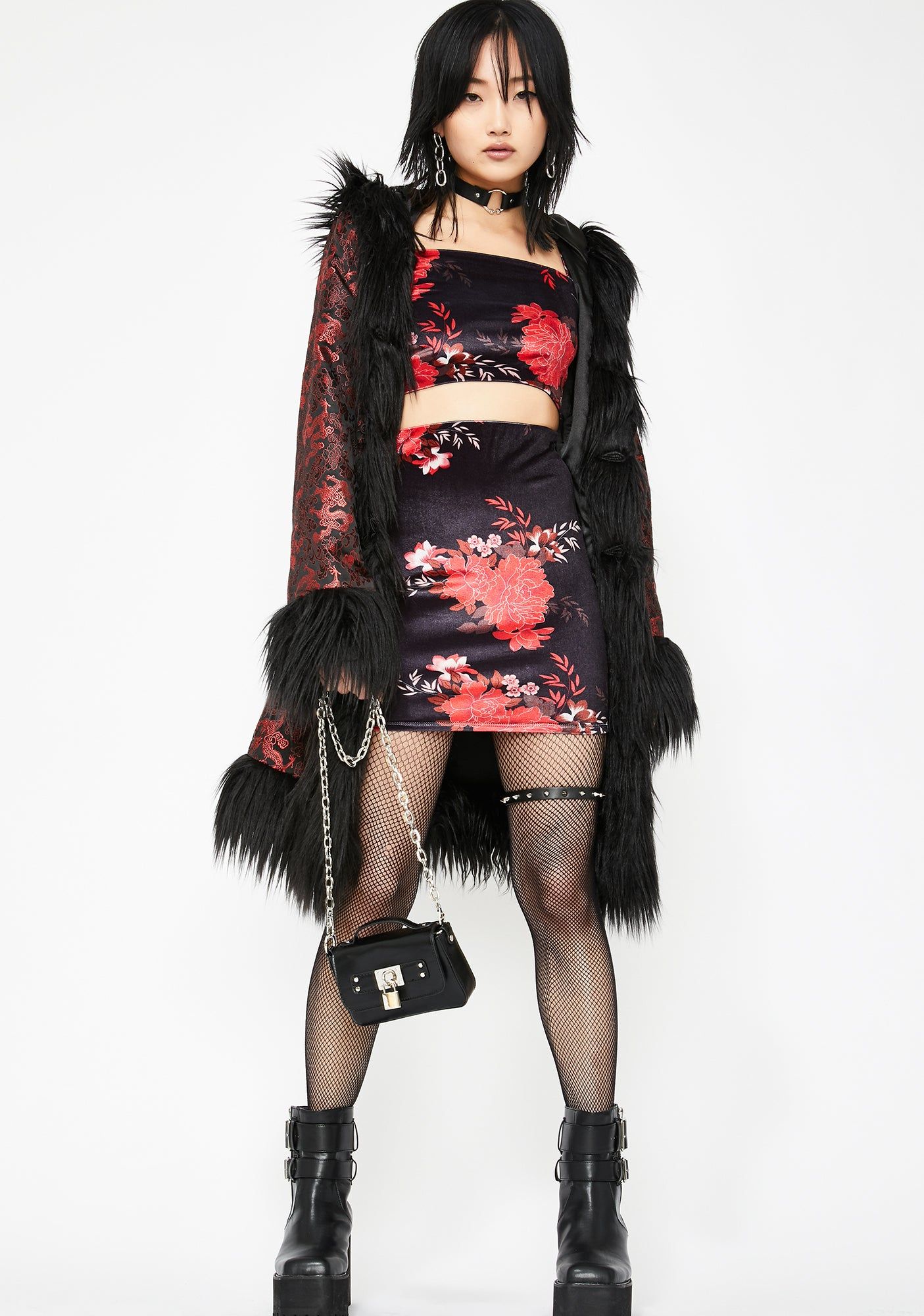 Fire Blossom Velvet Skirt sold by Dolls Kill product image thumbnail 3