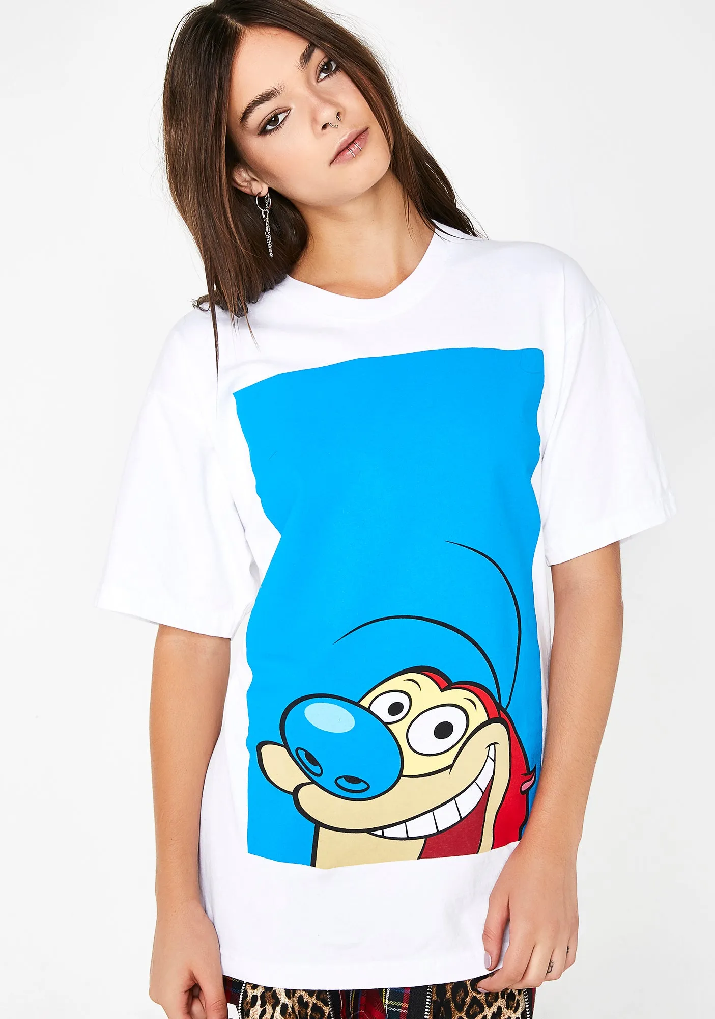 Stimpy Blue Square Tee sold by Dolls Kill