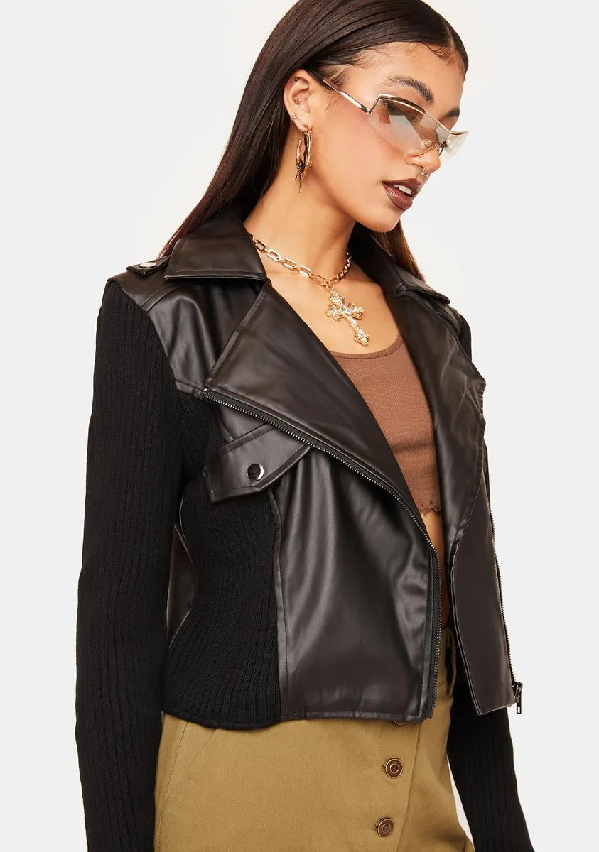 Say It Out Loud Cropped Moto Jacket sold by Dolls Kill product image thumbnail 2