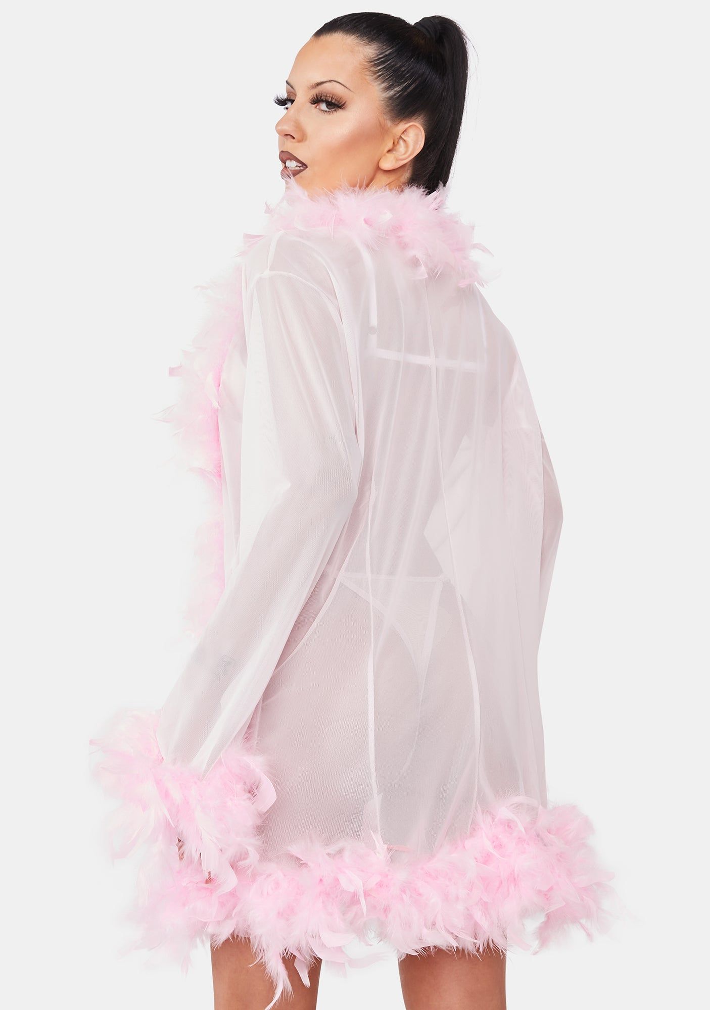 Flirty Nights Feathered Robe sold by Dolls Kill product image thumbnail 4