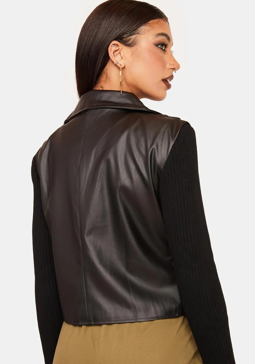 Say It Out Loud Cropped Moto Jacket sold by Dolls Kill product image thumbnail 4