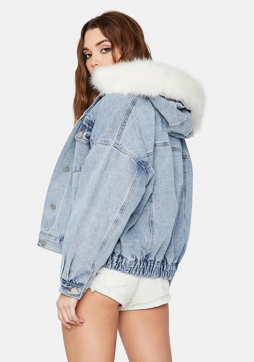 Winter Blues Denim Bomber Jacket sold by Dolls Kill product image thumbnail 4
