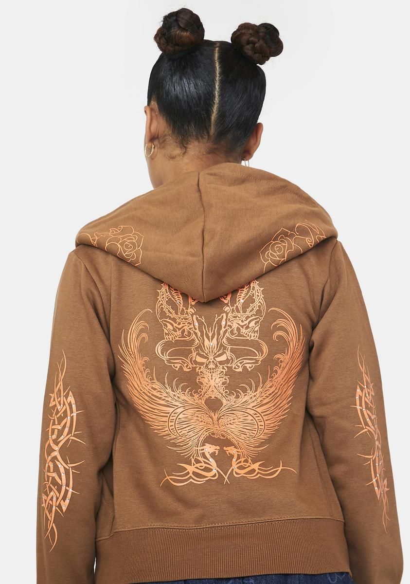 Tribal Hotfix Zip Up Hoodie sold by Dolls Kill product image thumbnail 2