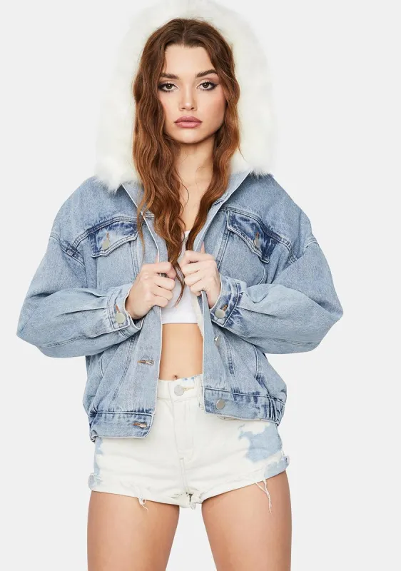 Winter Blues Denim Bomber Jacket sold by Dolls Kill