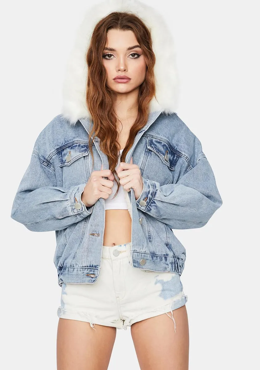 Winter Blues Denim Bomber Jacket sold by Dolls Kill
