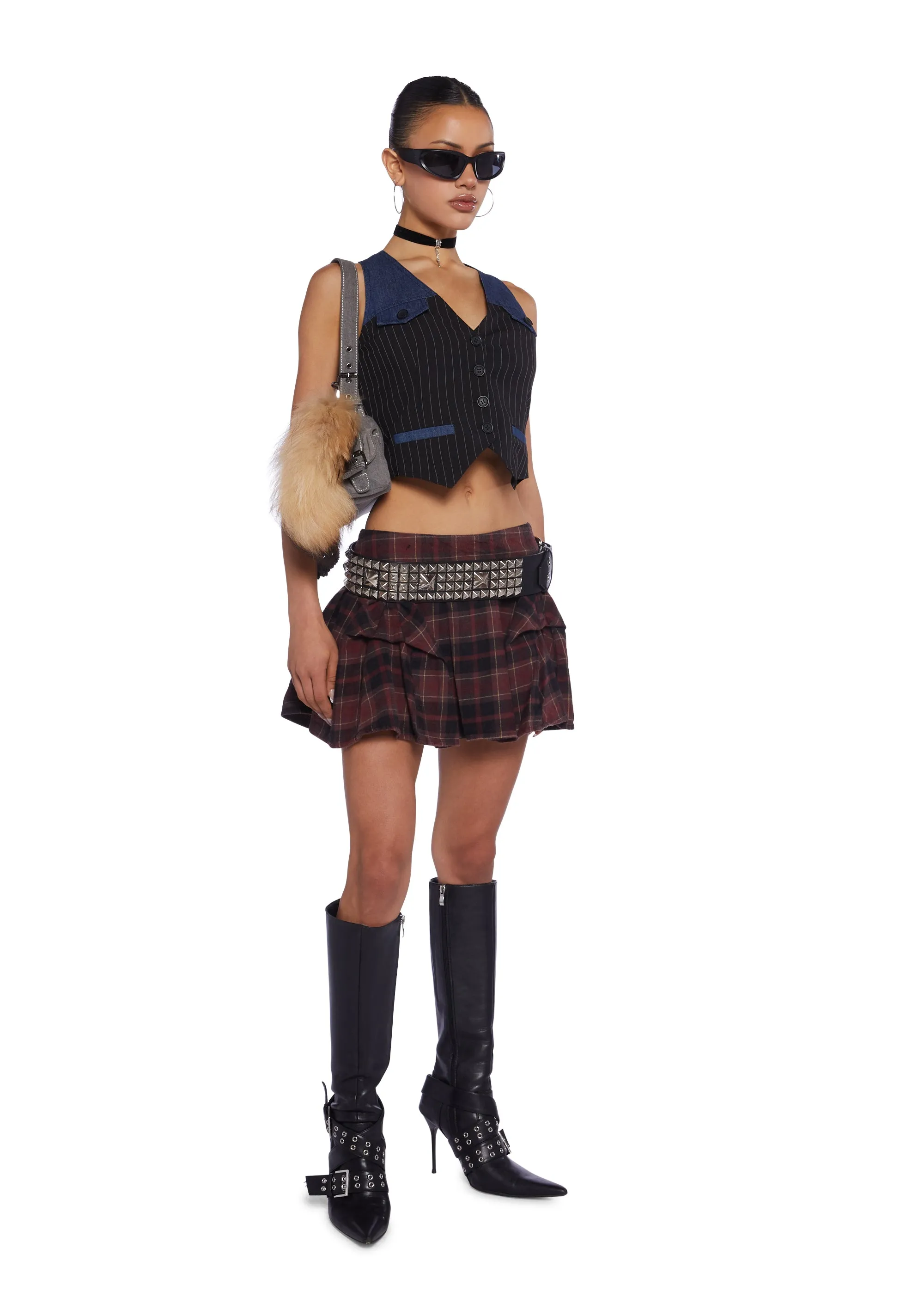 Check Puff Kilt Mini Skirt sold by Dolls Kill product image thumbnail 5