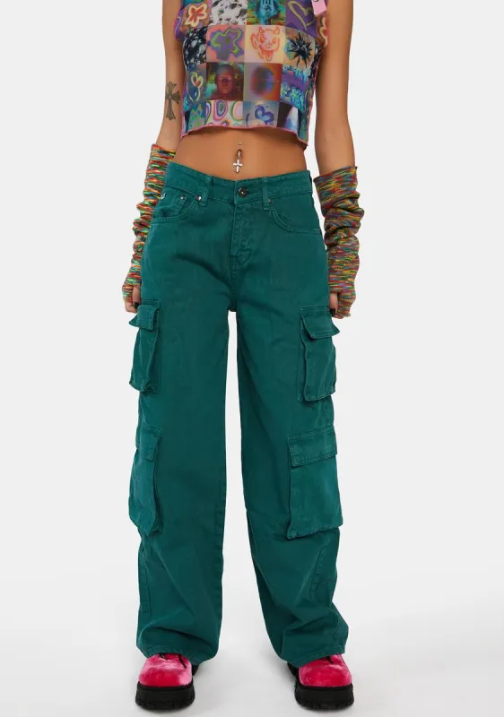 Green Combat Release Jeans sold by Dolls Kill