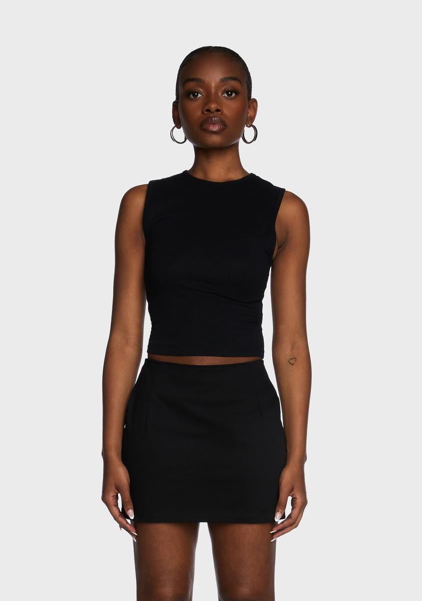 Monlo Crop Top - Black sold by Dolls Kill