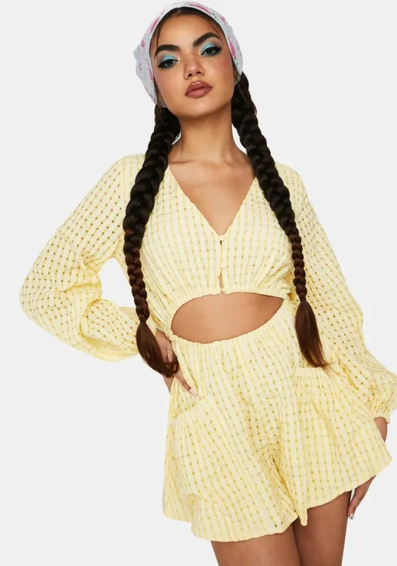 Down to Earth Cut Out Romper sold by Dolls Kill
