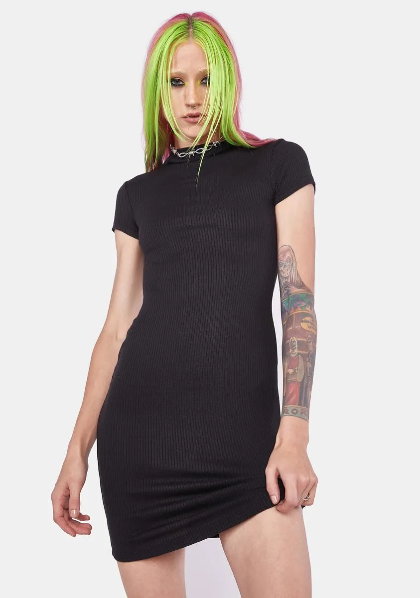 Metropolis Flirt Ribbed Mini Dress sold by Dolls Kill