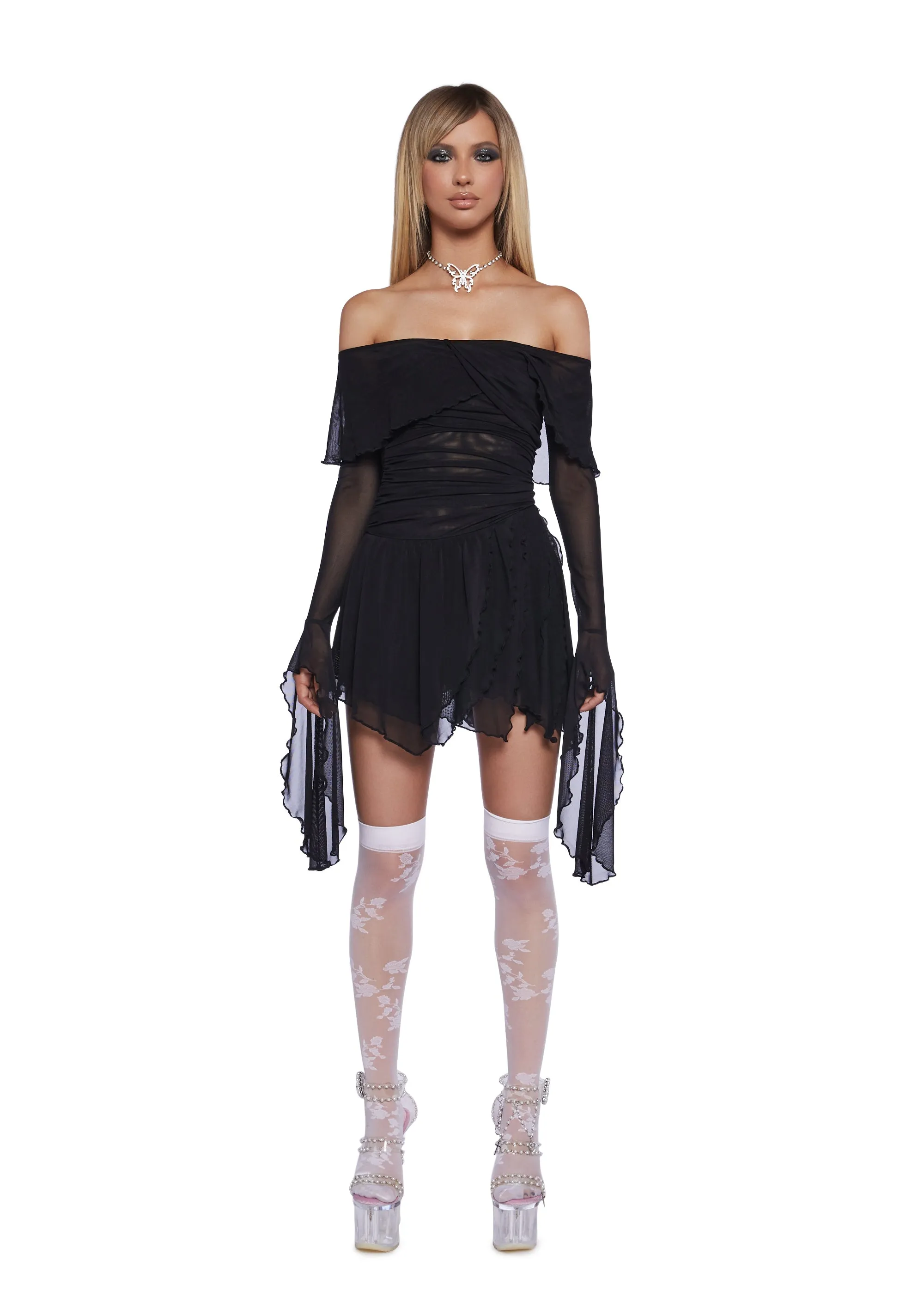 Whimsical Passage Mini Dress - Black sold by Dolls Kill