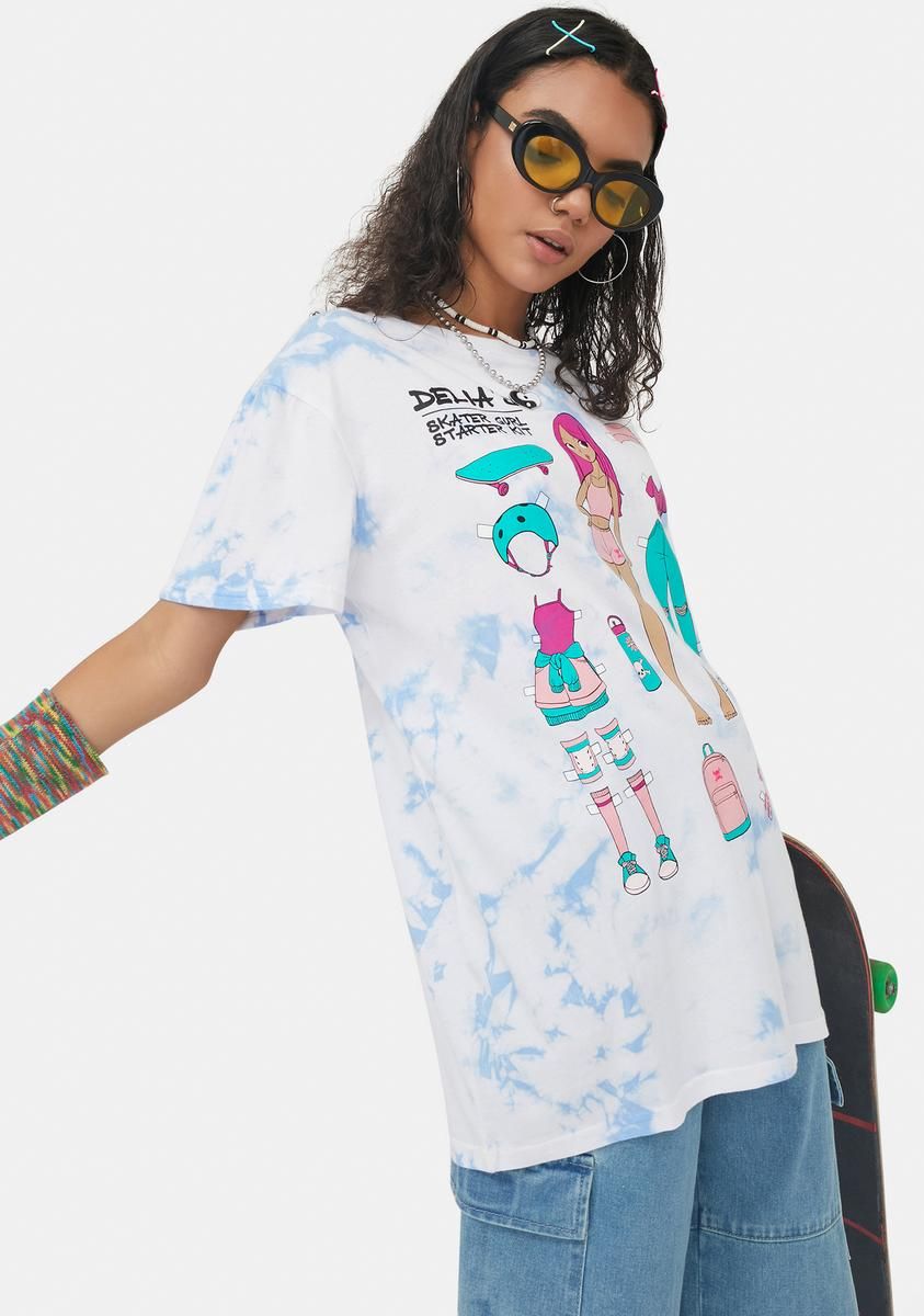 Skater Baby Tie Dye Graphic Tee sold by Dolls Kill product image thumbnail 2