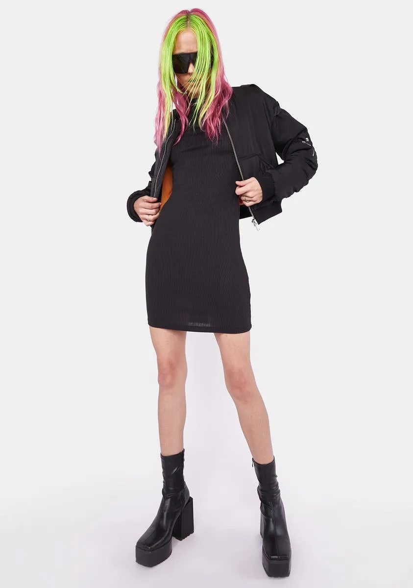 Metropolis Flirt Ribbed Mini Dress sold by Dolls Kill product image thumbnail 3