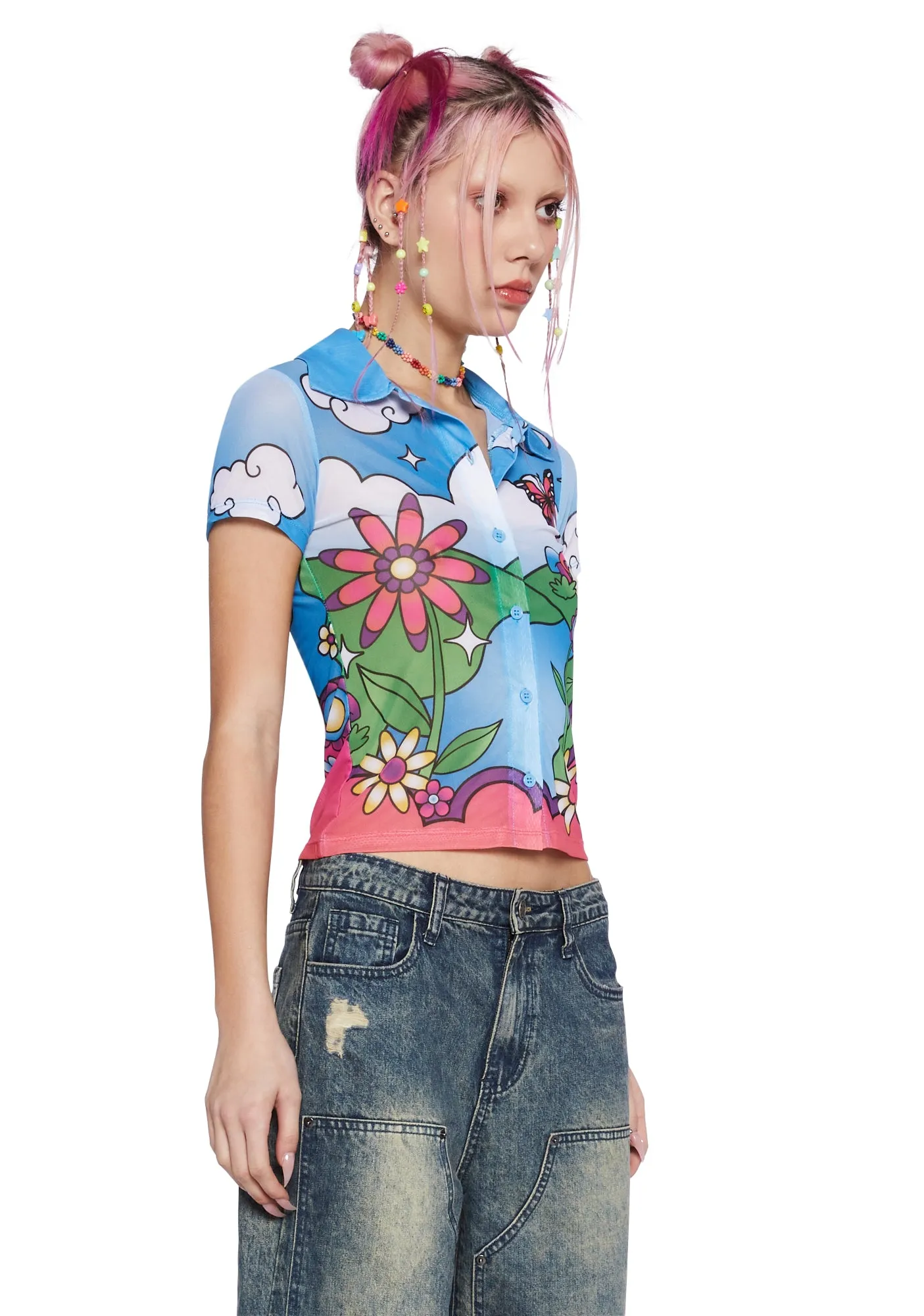 Wild Wonderland Button Up Shirt sold by Dolls Kill product image thumbnail 3