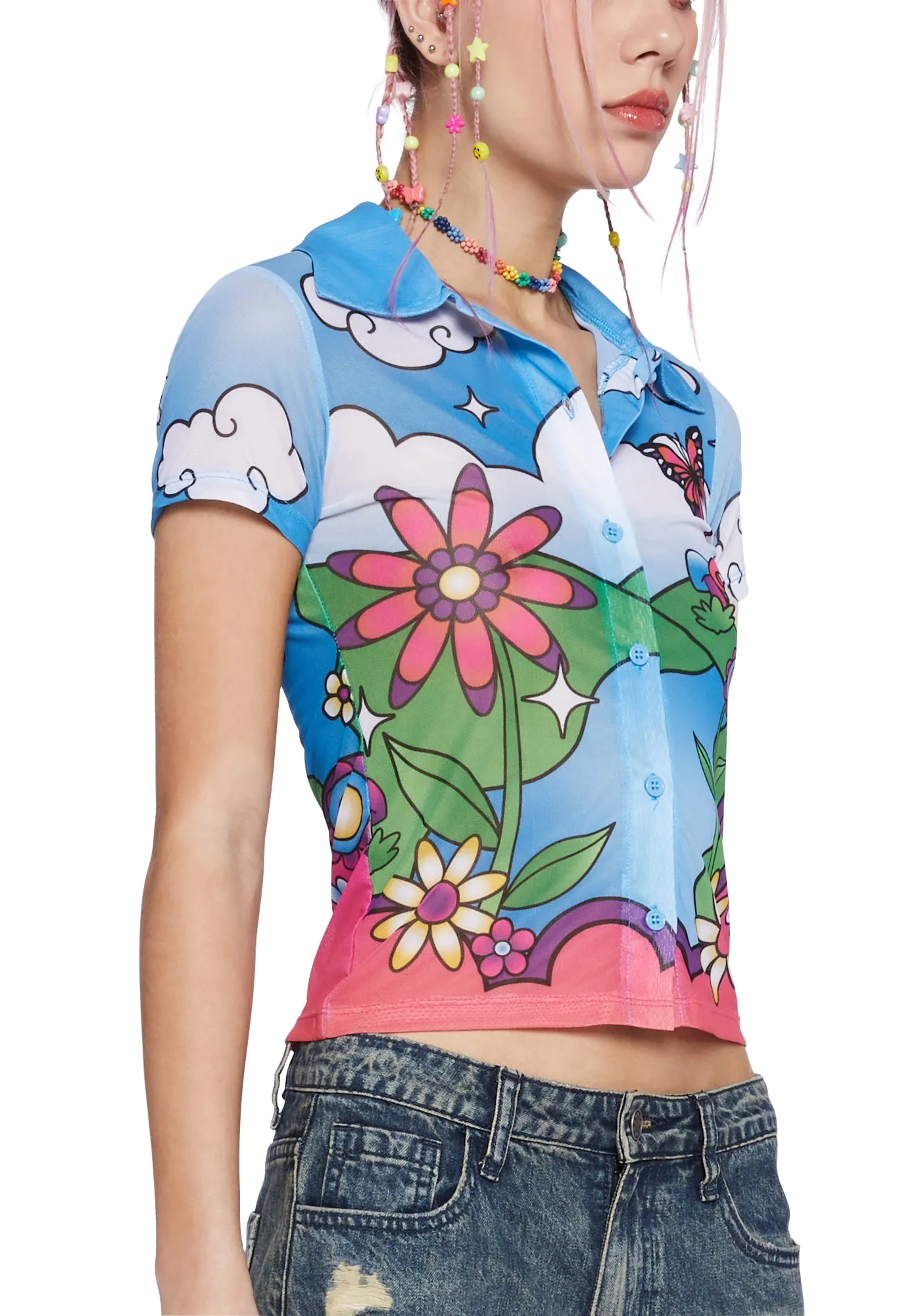 Wild Wonderland Button Up Shirt sold by Dolls Kill product image thumbnail 5