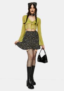 Flowing Flower Gaelle Mini Skirt sold by Dolls Kill
