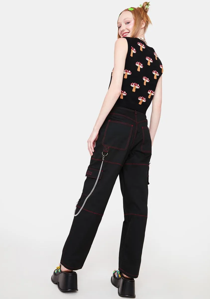 Contrast Stitch Cargo Pants sold by Dolls Kill product image thumbnail 4