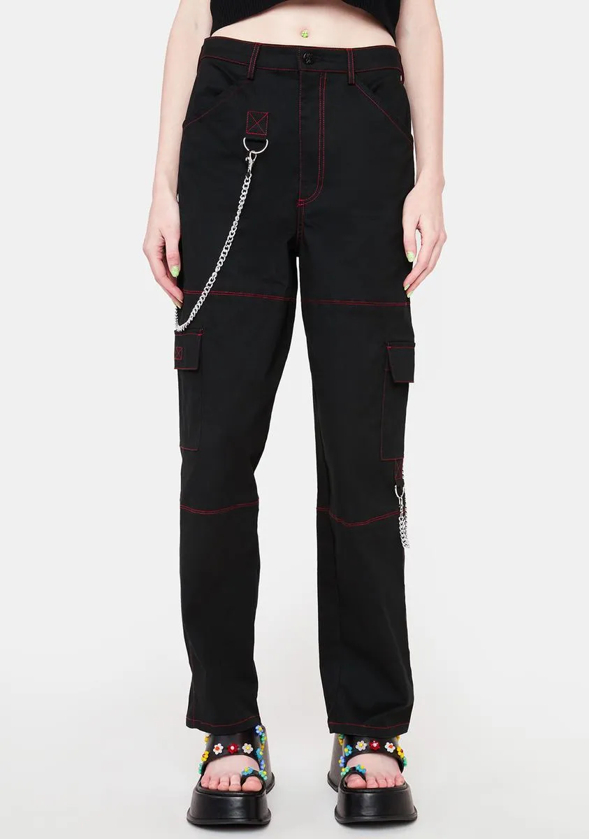 Contrast Stitch Cargo Pants sold by Dolls Kill