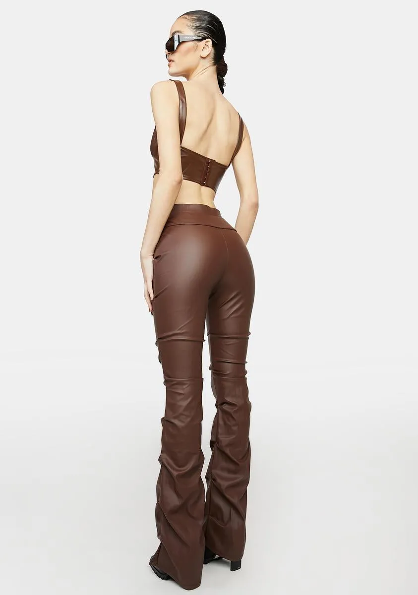 Mocha Certified Freak Flare Pants sold by Dolls Kill product image thumbnail 4