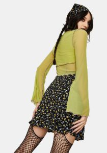 Flowing Flower Gaelle Mini Skirt sold by Dolls Kill
