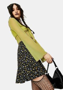 Flowing Flower Gaelle Mini Skirt sold by Dolls Kill