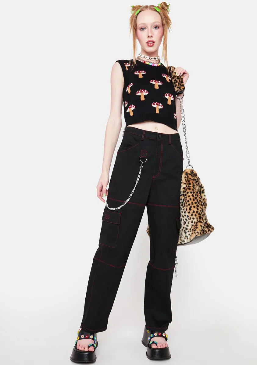 Contrast Stitch Cargo Pants sold by Dolls Kill product image thumbnail 3