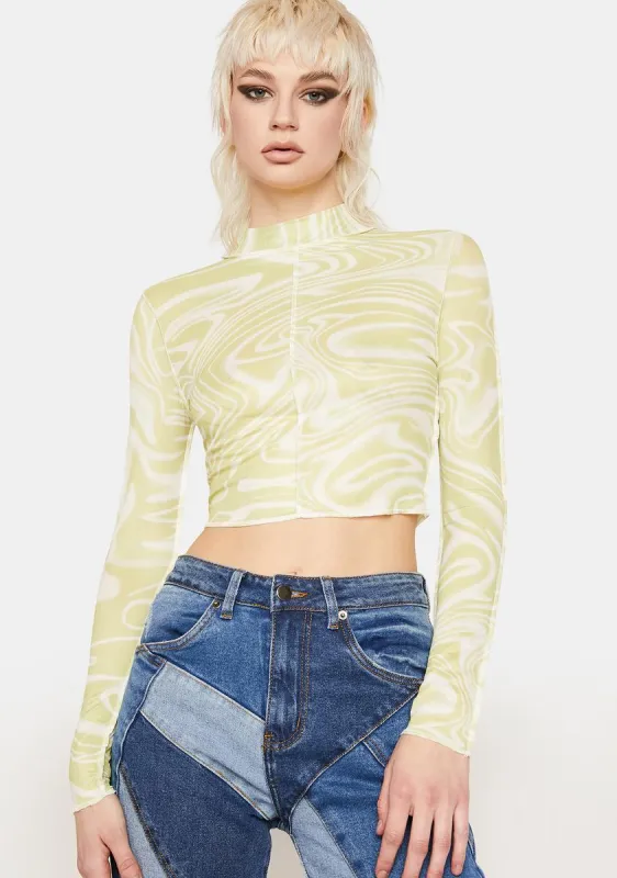Forest Rain On Me Mesh Top sold by Dolls Kill