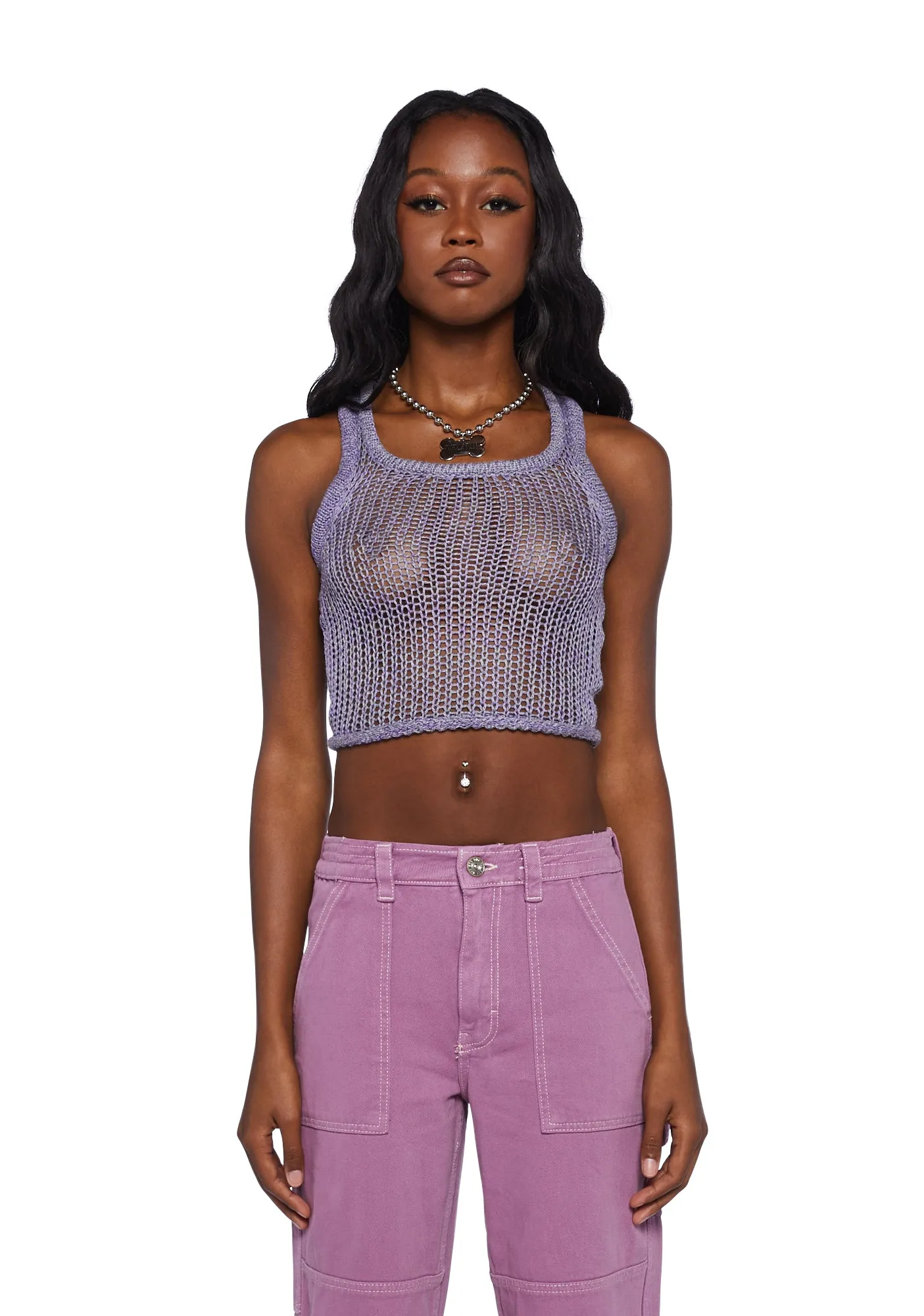 Knitted Scoop Tank Top sold by Dolls Kill